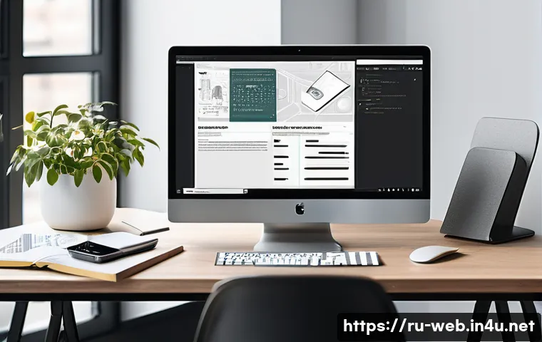 웹디자인 취업 면접 질문 - A modern web designer’s workspace showing a sleek laptop screen with a detailed UX wireframe prototy...