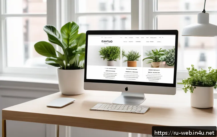웹디자인 포트폴리오 우수 사례 - A modern, minimalist designer&rsquo;s portfolio homepage displayed on a sleek laptop screen in a cozy Scan...